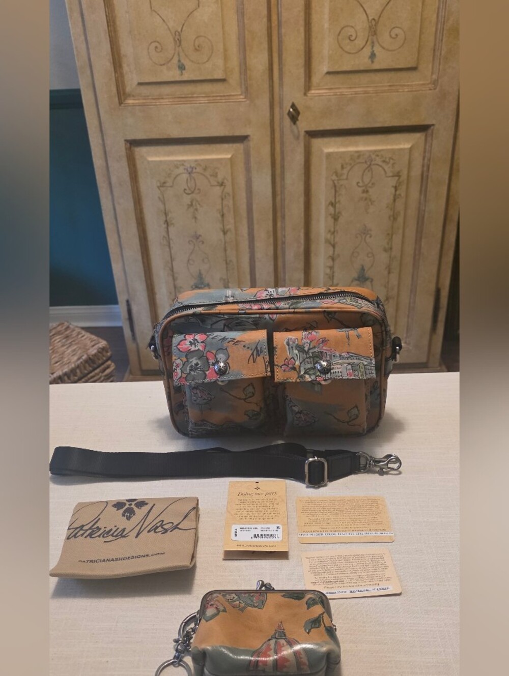 NWT Patricia Nash PRAIANO Crossbody & BOURSE Coin Purse In "Beautiful Girl"